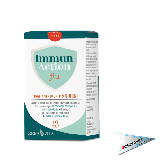 Erba Vita-IMMUN ACTION FLU (Gusto arancia - Conf. 10 stick)     